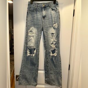 Distressed Light Blue Jeans